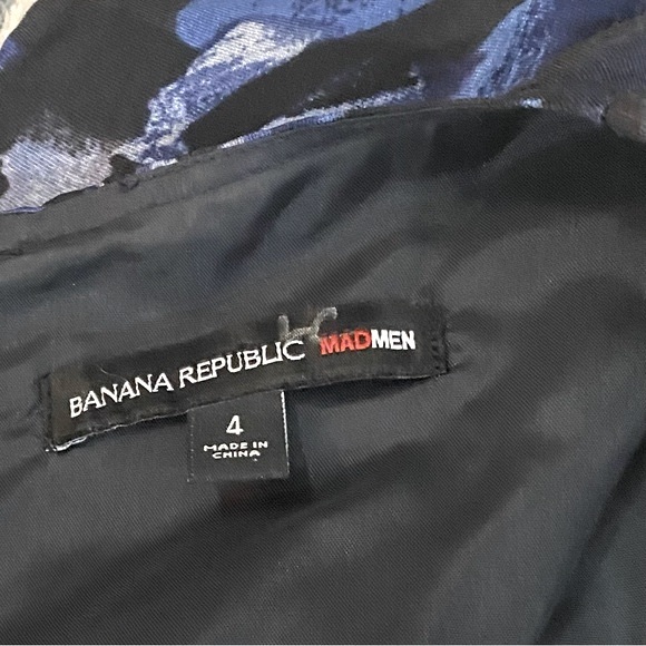 Banana Republic Mad Men Collection Blue Begonia Sheath Dress. - Picture 10 of 11